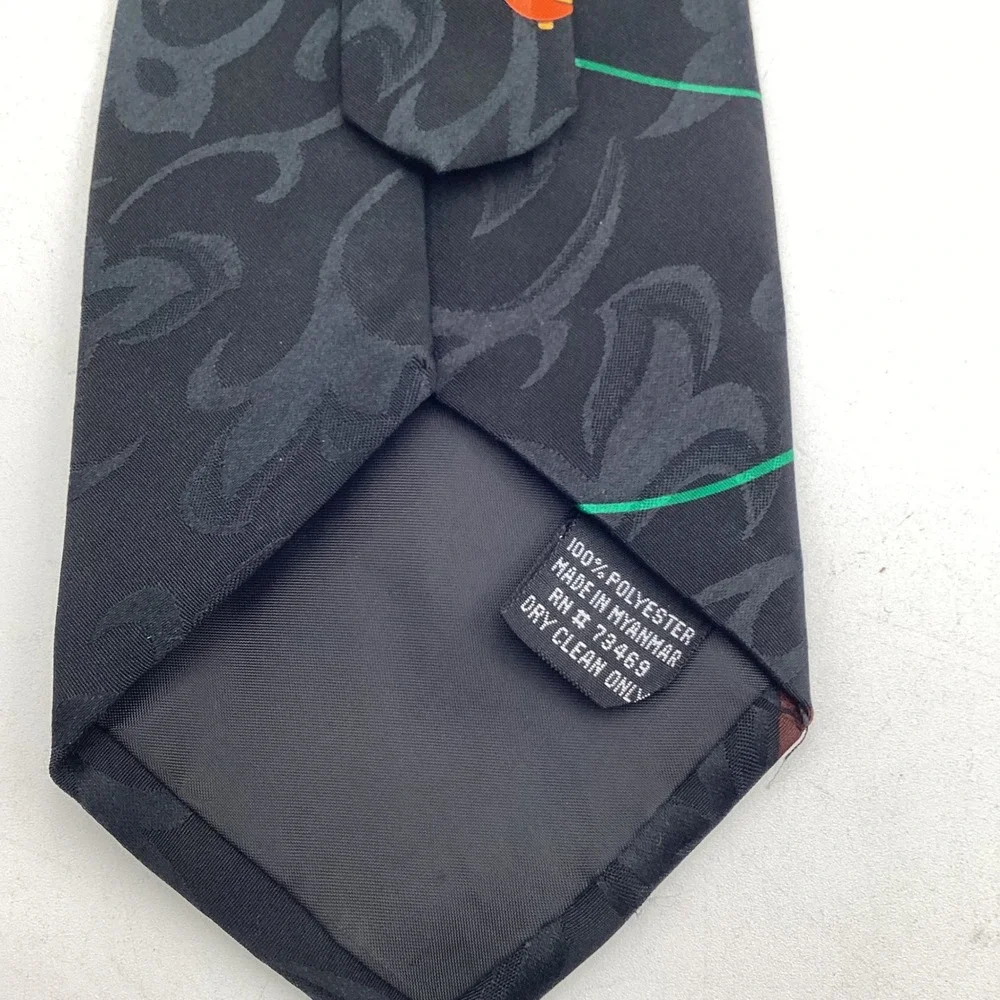 Vintage 1995 Looney Tunes Taz Christmas Tie‎ Tasmanian Devil Santa Holiday Black